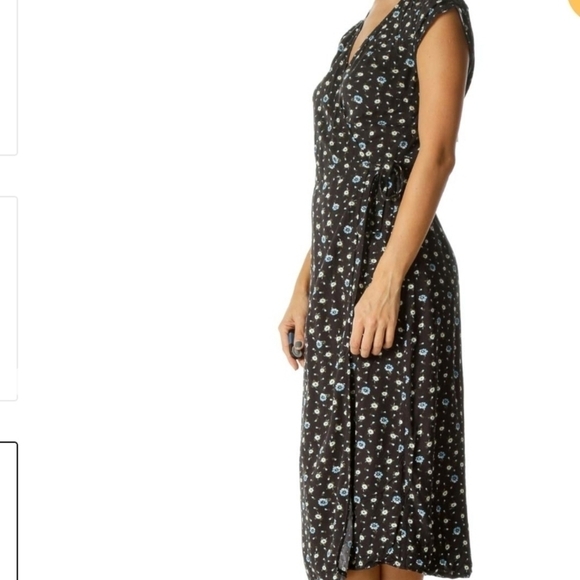 J.Crew Mercantile Women Floral Wrap Belt V neck hobo dress sz XS - Picture 2 of 9